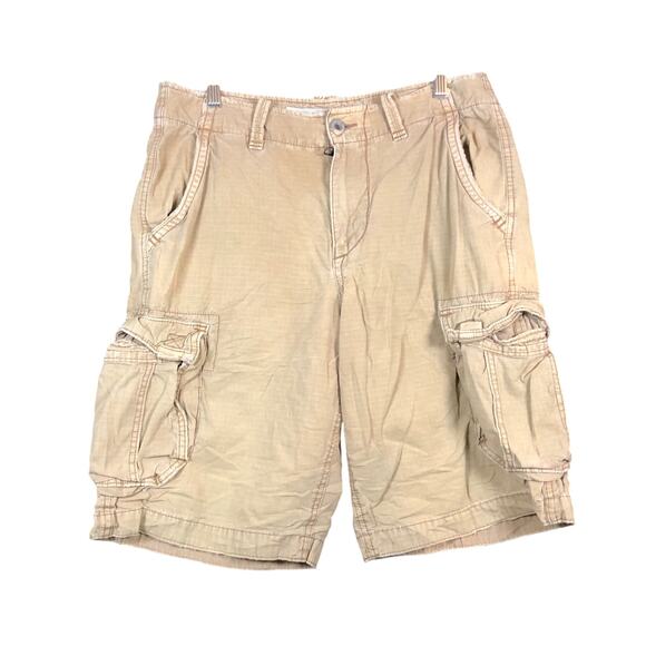 American Eagle Outfitters Mens Shorts Tan Cargo Longer Lenght 32 - Picture 1 of 11